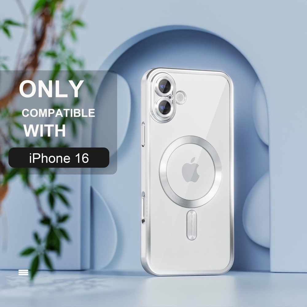 iPhone 16 Transparent Silver Case